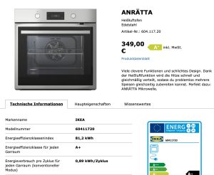 IKEA Küchenplaner Detail Informationen